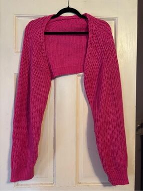 Hot pink bolero sweater shrug